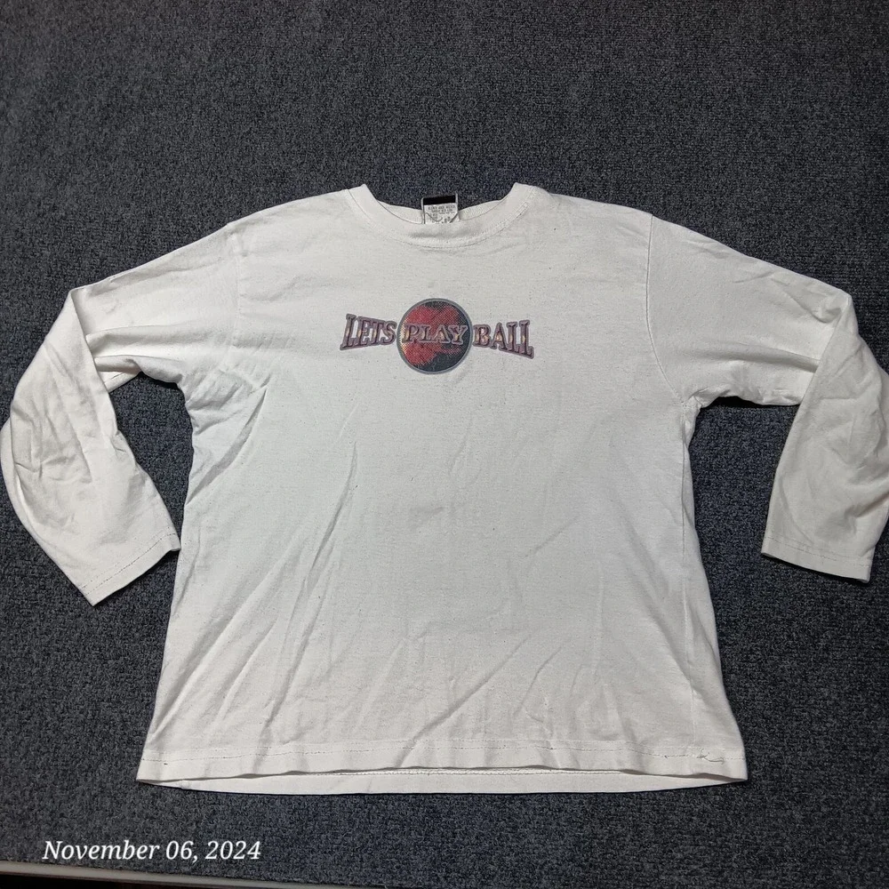 * Vintage Rare Screaming Mercury Lets Play Ball Shirt Youth Teen‎ Large